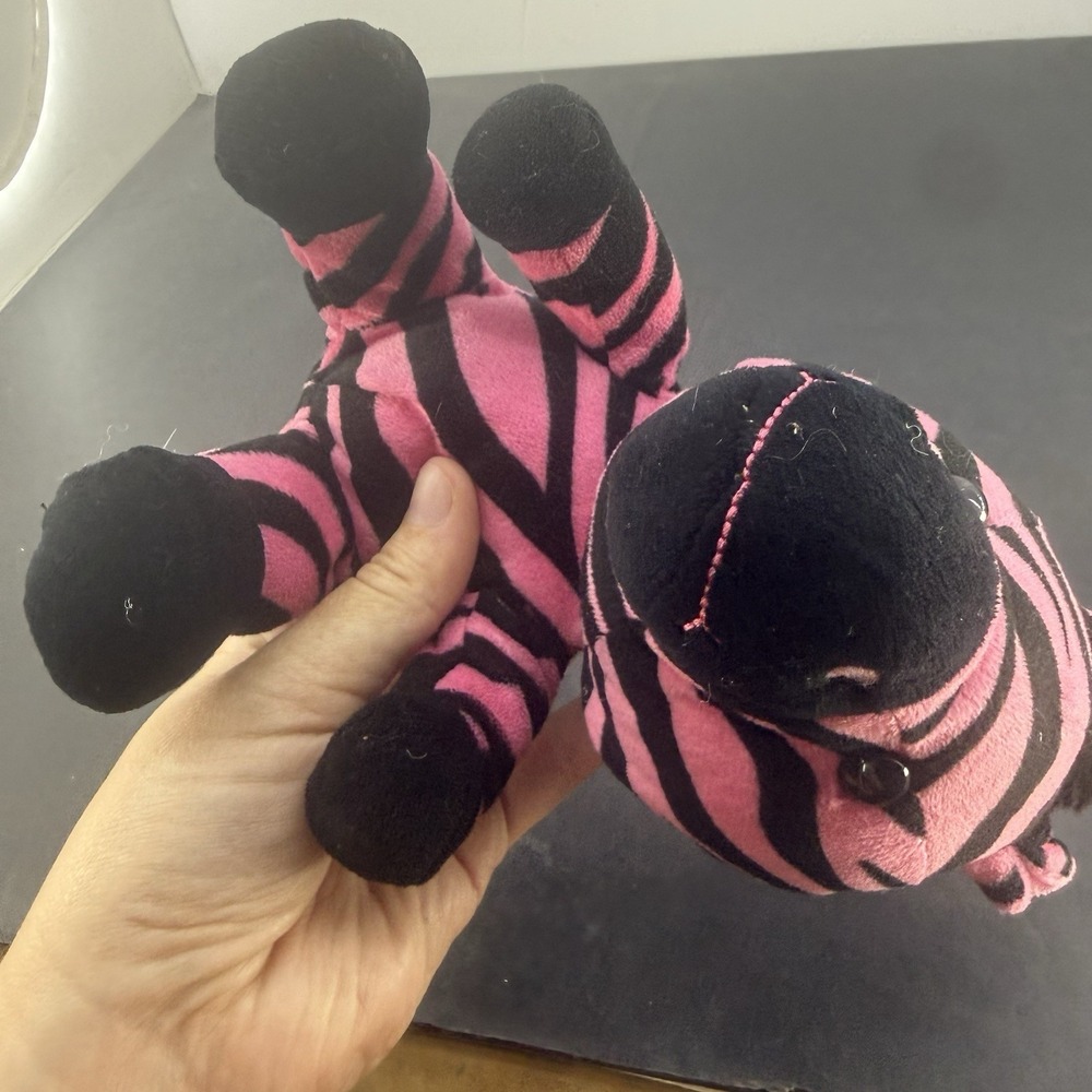 Build-A-Bear 8" Pink & Black Striped Zebra Safari Smallfry - Picture 8 of 9